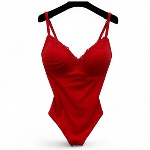 NWT Skims Fits Everybody Lace Push-up Thong Bodysuit Size Small in Cayenne